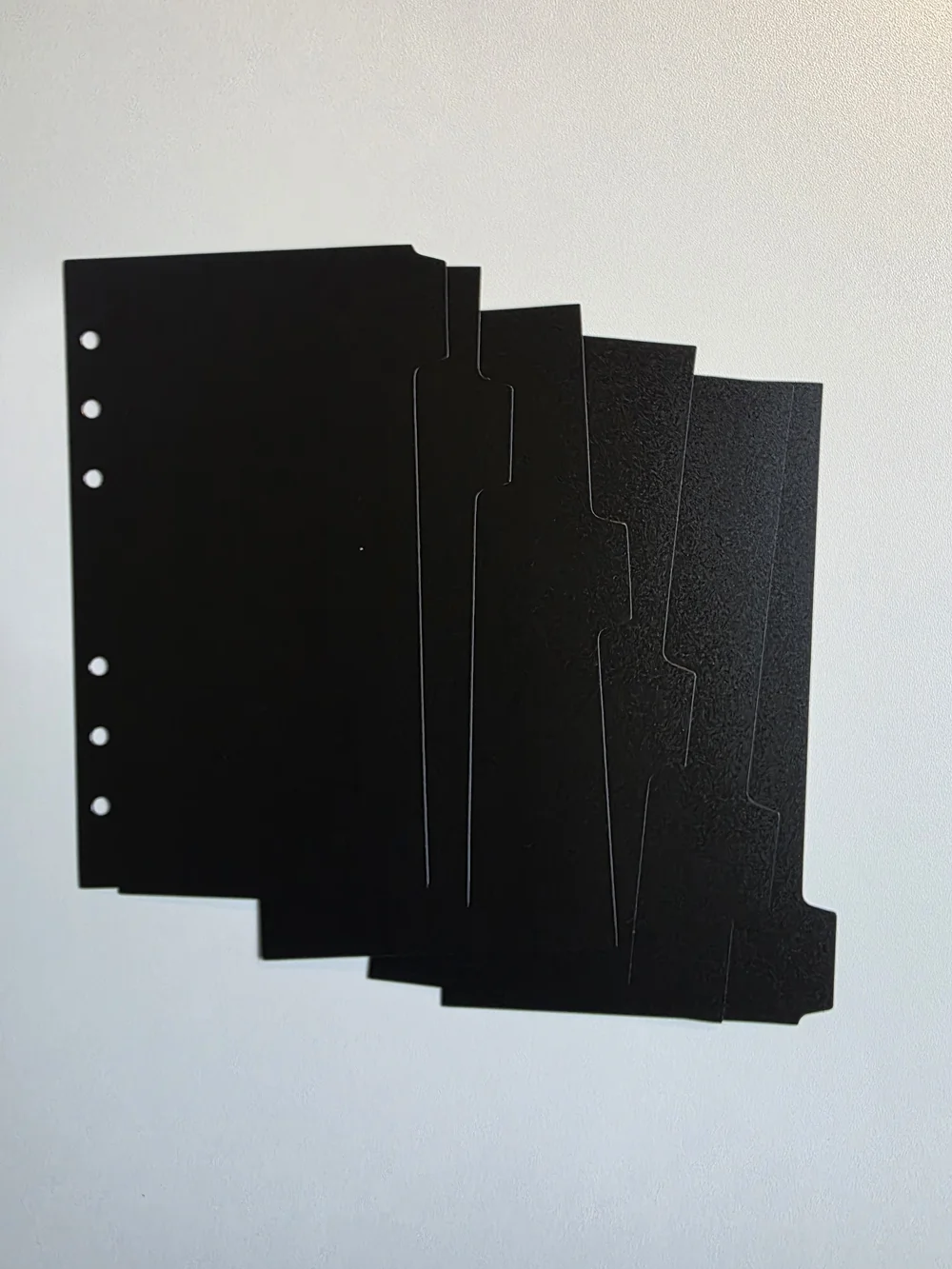 A6 Black 6-Hole Tab Divider Set Of 6